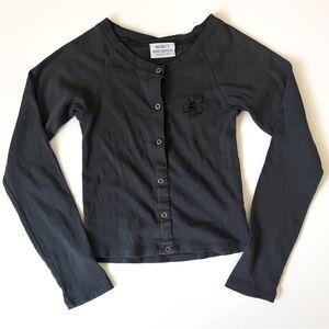 M/SF/T Mad Minds Fitted Long Sleeve Rib Crop Button Down Size AU 8